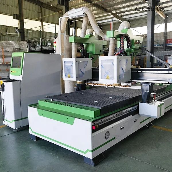 ATC Two separated double spindles heads wood cnc router with automatic tool changer ART1530ATC-2